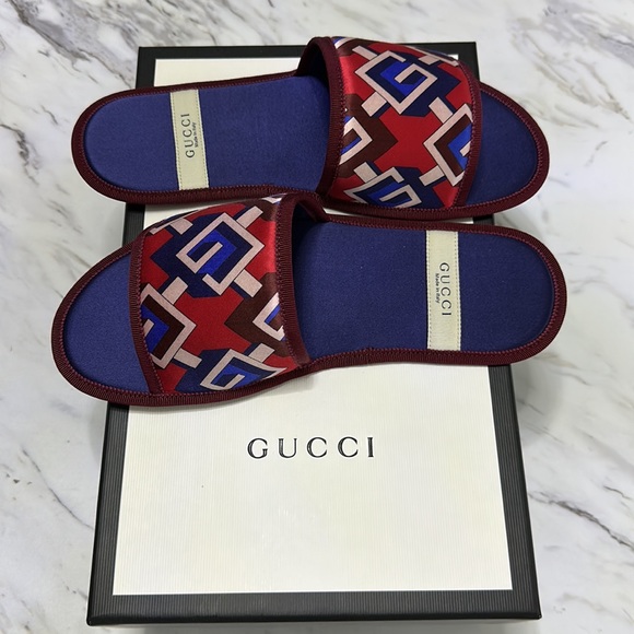 Gucci silk geometric print slides - Picture 3 of 3
